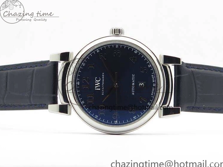MIROTIME 0714 MoistureWicking Da Vinci IW356601 SS MKF 1:1 Best Edition Blue Dial On Black Leather Strap A 7233